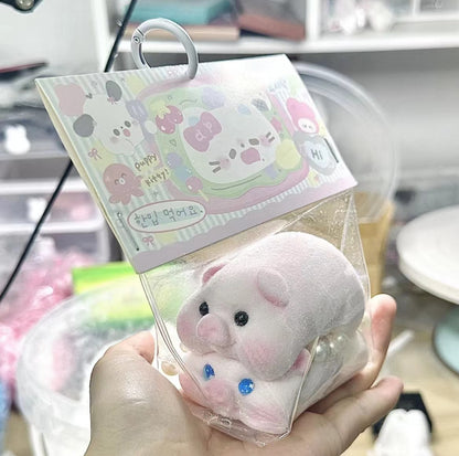 Handmade Silicone Squishy Pig Lying Down