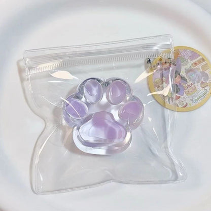 Handmade Silicone  Clear Pink Cat's Paw Stress Relief Squishy Toy