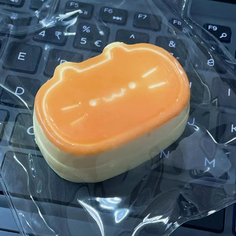 Handmade Silicone Squishy Cat Half-baked Cheese Cake