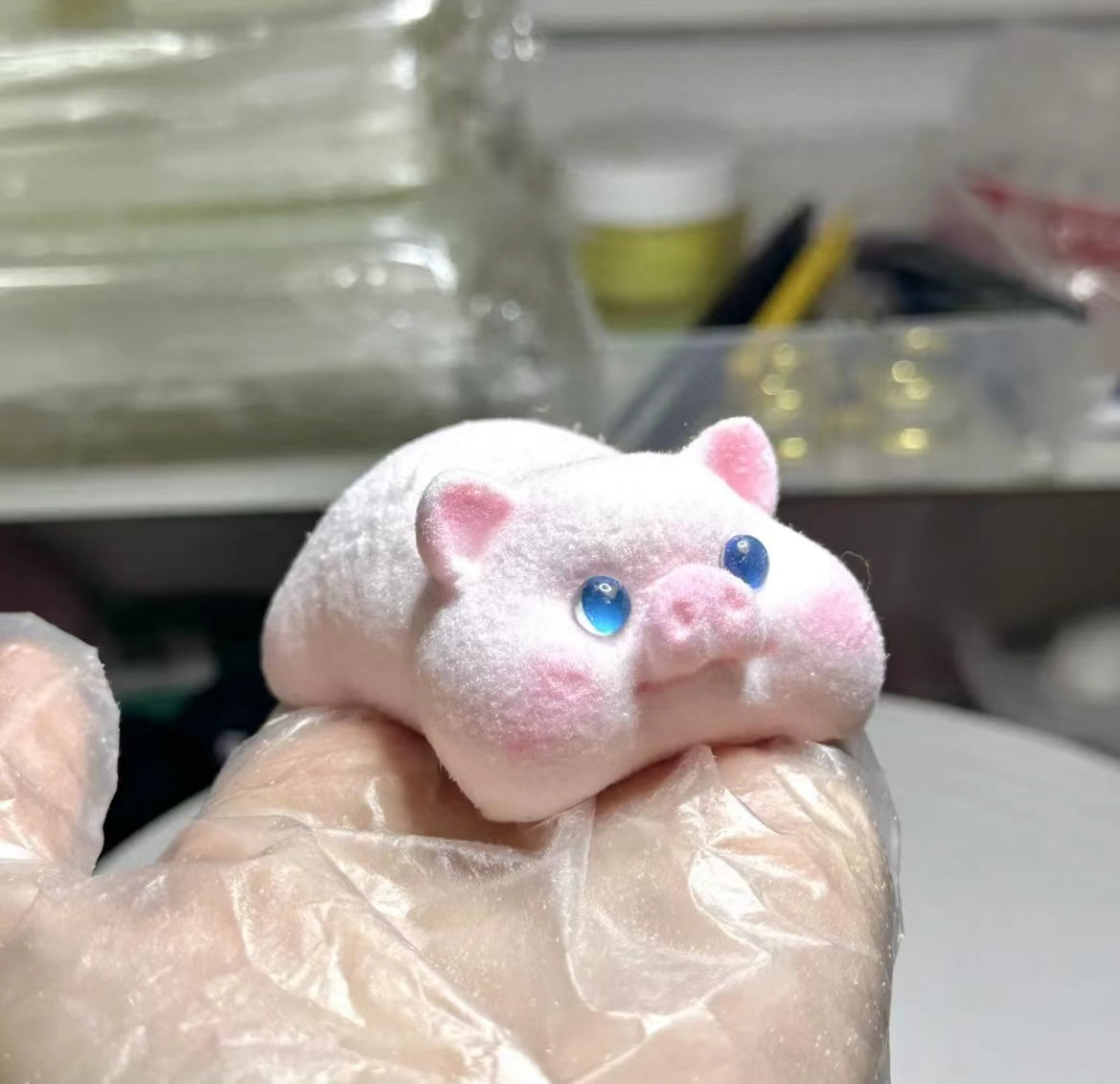 Handmade Silicone Squishy Pig Lying Down
