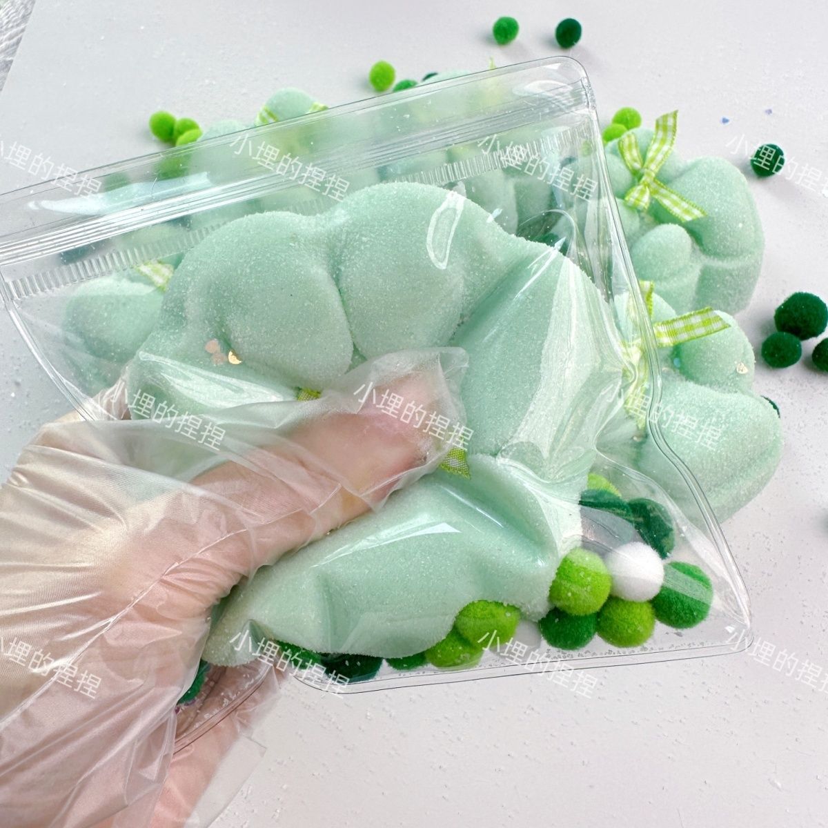 DIY Handmade Silicone Cat Paw without Fur Stress Relief Squeeze Toy Green