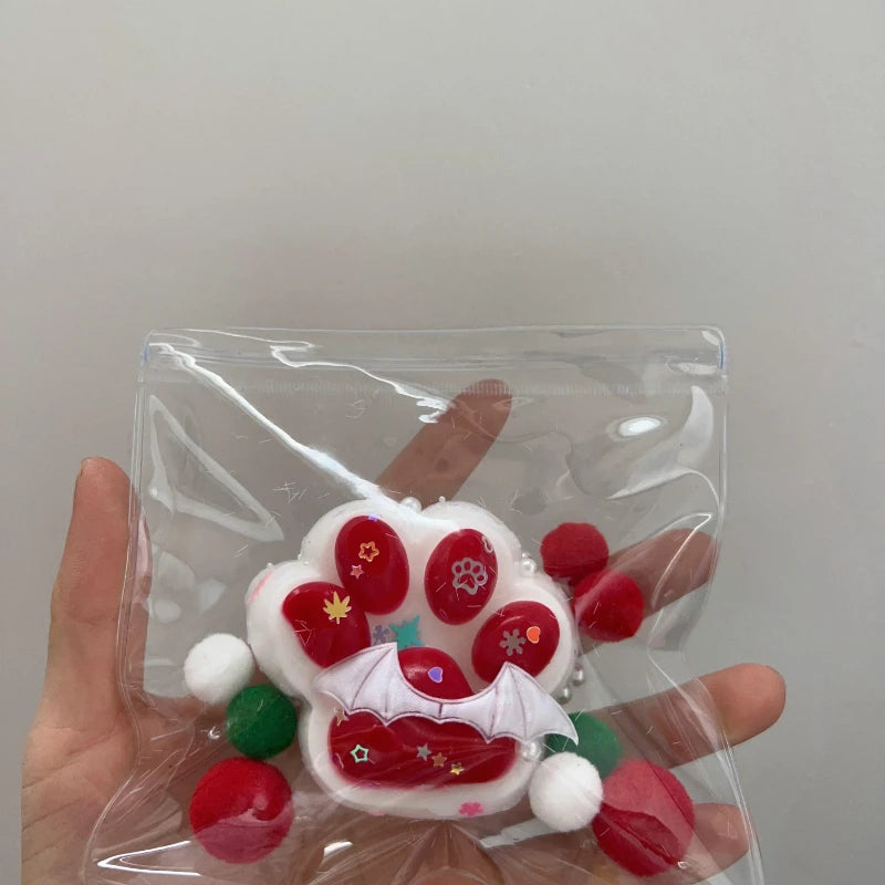 Handmade Silicone Christmas Cat's Paw Stress Relief Squishy Toy Christmas Gift
