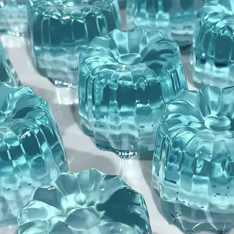 Handmade Silicone Squishy  Clear Blue Pudding