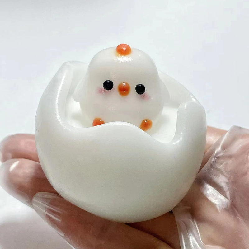 Handmade Silicone Squishy  Chick with Eggshell